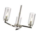 Polished Nickel Pendant/Semi-Flush Ceiling Light with Clear Crystal Accents