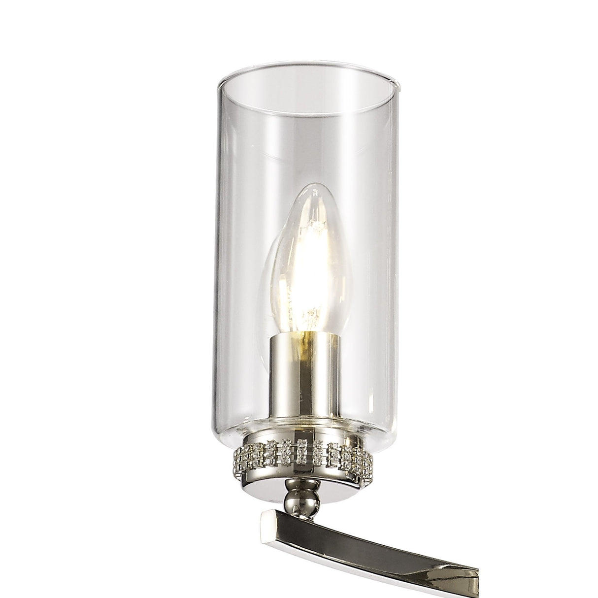 Polished Nickel Pendant/Semi-Flush Ceiling Light with Clear Crystal Accents