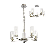 Polished Nickel Pendant/Semi-Flush Ceiling Light with Crystal Accents