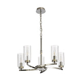 Polished Nickel Pendant/Semi-Flush Ceiling Light with Crystal Accents