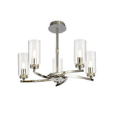 Polished Nickel Pendant/Semi-Flush Ceiling Light with Crystal Accents