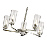 Polished Nickel Pendant/Semi-Flush Ceiling Light with Crystal Accents