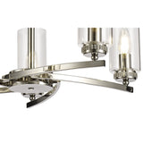 Polished Nickel Pendant/Semi-Flush Ceiling Light with Crystal Accents