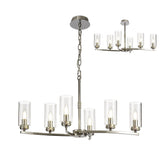 Elegant Polished Nickel Pendant Ceiling Light with Clear Crystal Accents - 6 Light E14 Fixture