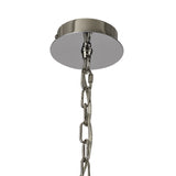 Elegant Polished Nickel Pendant Ceiling Light with Clear Crystal Accents - 6 Light E14 Fixture