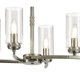 Elegant Polished Nickel Pendant Ceiling Light with Clear Crystal Accents - 6 Light E14 Fixture