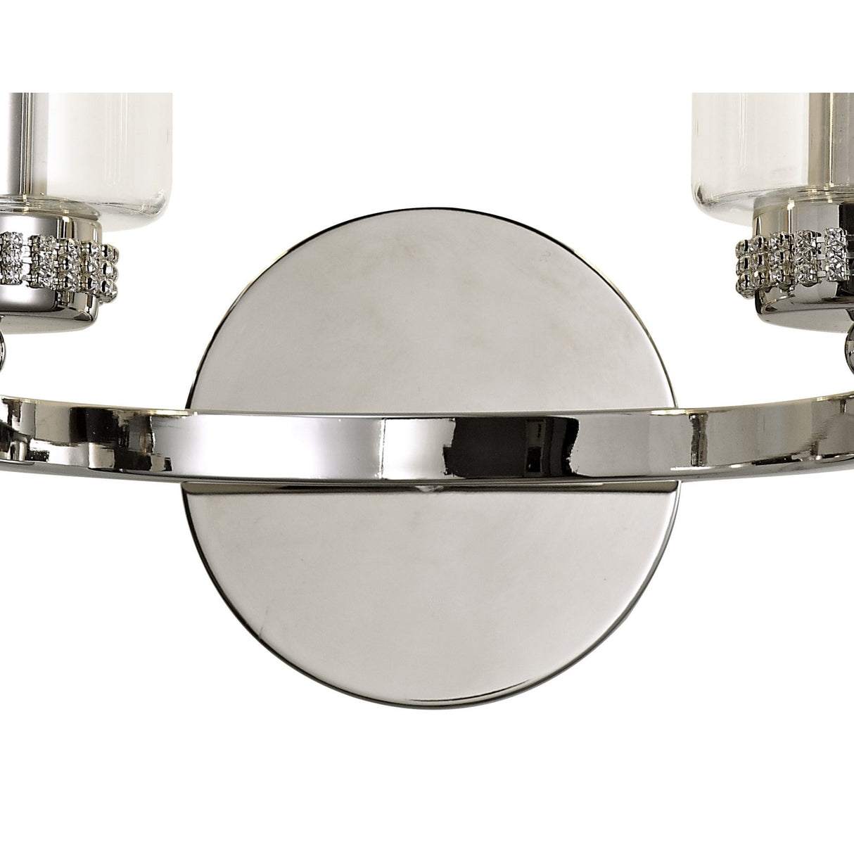 Elegant Dual Light Wall Fixture - Polished Nickel & Clear Crystal