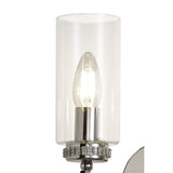 Elegant Dual Light Wall Fixture - Polished Nickel & Clear Crystal