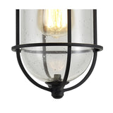Elegant Black and Gold Pendant Light with Seeded Glass Shade