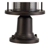 Vintage Bronze Pedestal Lamp with Clear Glass Shade, IP54, 2-Year Warranty