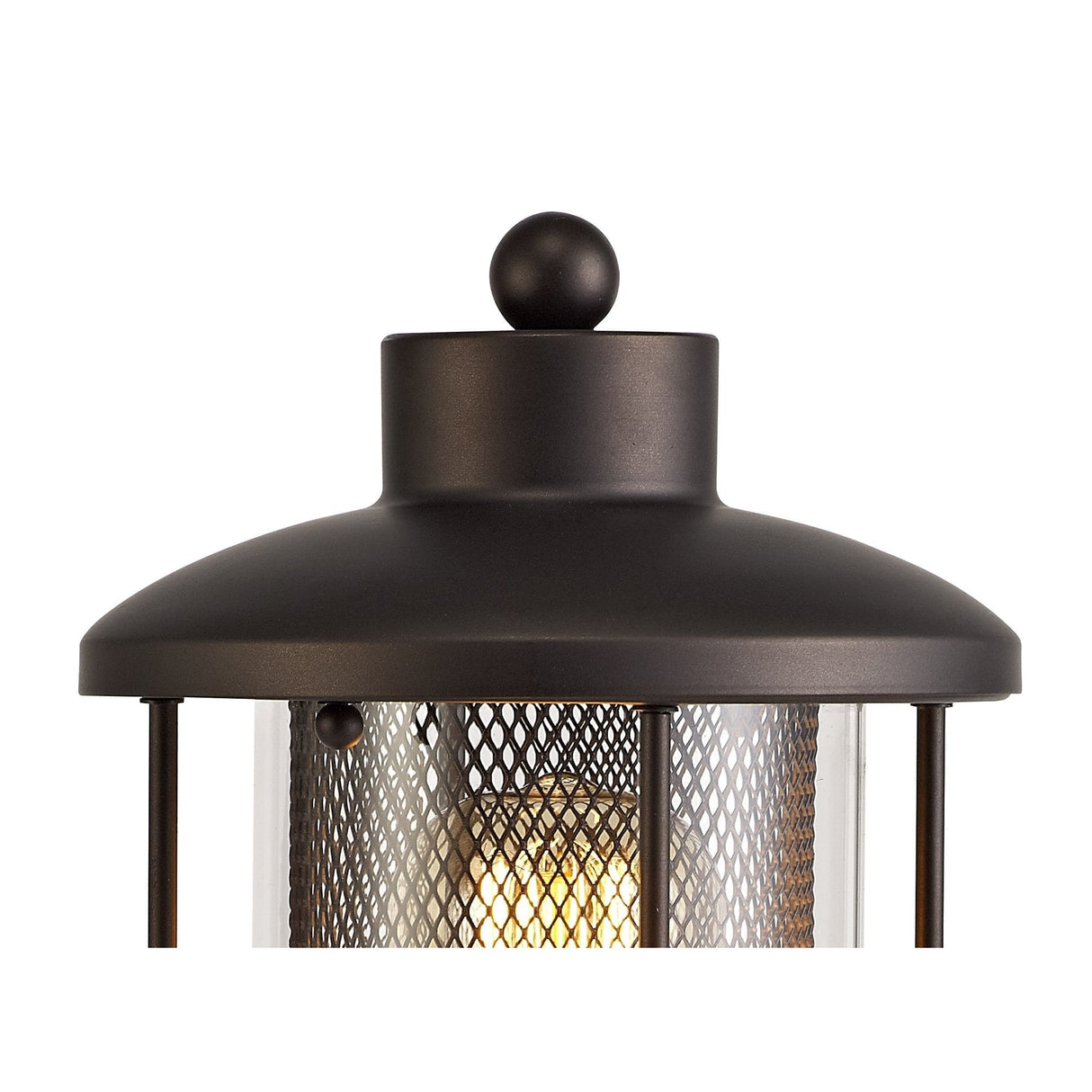 Vintage Bronze Pedestal Lamp with Clear Glass Shade, IP54, 2-Year Warranty