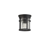 Black & Clear Crackled Glass Ceiling Light, E27, IP54, 2-Year Warranty