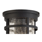 Black & Clear Crackled Glass Ceiling Light, E27, IP54, 2-Year Warranty