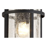 Black & Clear Crackled Glass Ceiling Light, E27, IP54, 2-Year Warranty