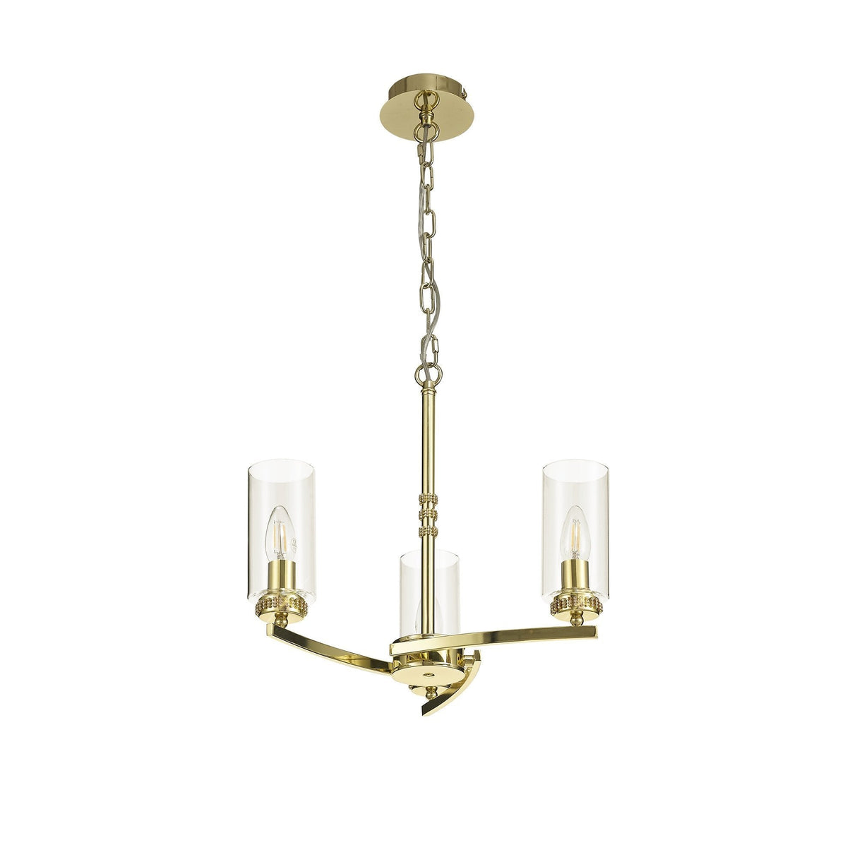 Luxe Gold Pendant Ceiling Light with Clear Crystal Accents