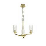 Luxe Gold Pendant Ceiling Light with Clear Crystal Accents