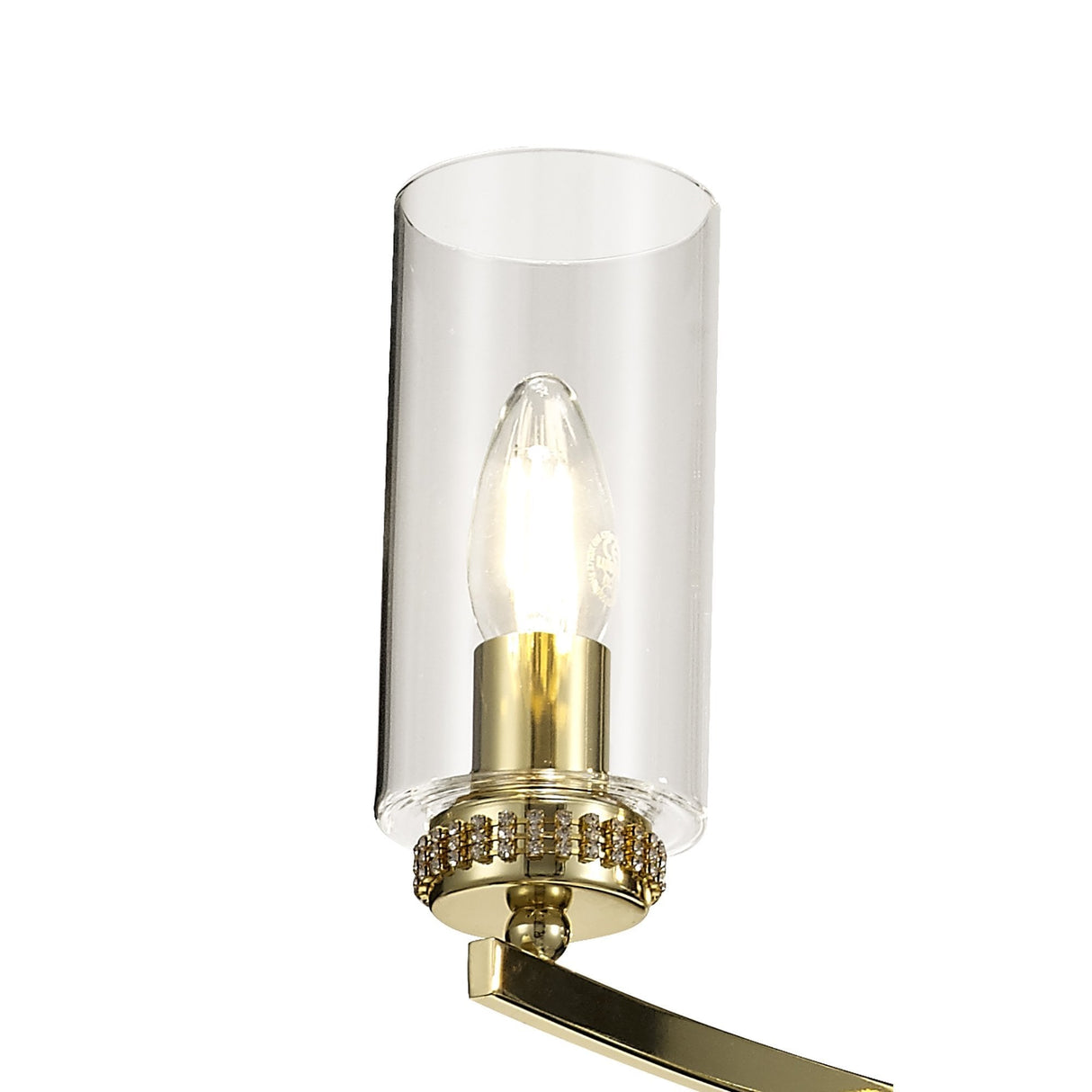 Luxe Gold Pendant Ceiling Light with Clear Crystal Accents