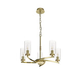 Elegant Gold Crystal Pendant Light with Clear Shades