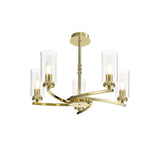 Elegant Gold Crystal Pendant Light with Clear Shades