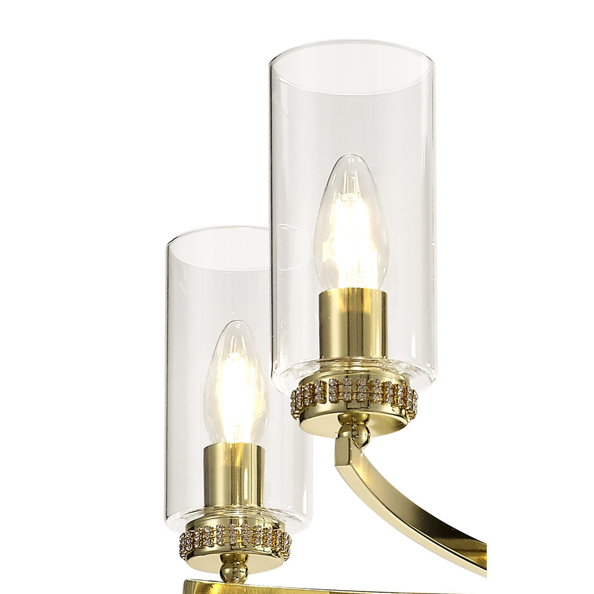Elegant Gold Crystal Pendant Light with Clear Shades