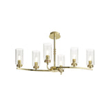 Elegant Polished Gold Pendant/Semi-Flush Ceiling Light with Clear Diyas Crystals