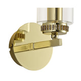 Elegant Polished Gold Wall Lamp with Clear Crystal Accents