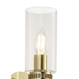 Elegant Polished Gold Wall Lamp with Clear Crystal Accents