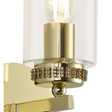 Elegant Polished Gold Wall Lamp with Clear Crystal Accents