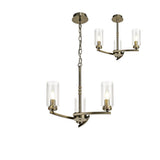 Elegant Antique Brass Pendant Chandelier with Clear Crystal Accents