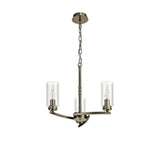 Elegant Antique Brass Pendant Chandelier with Clear Crystal Accents