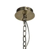 Elegant Antique Brass Pendant Chandelier with Clear Crystal Accents