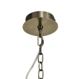 Elegant Antique Brass and Crystal Semi-Flush Ceiling Light, 5-Light E14 Fixture