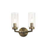 Antique Brass Wall Sconce with Clear Crystal Accents and Rocker Switch