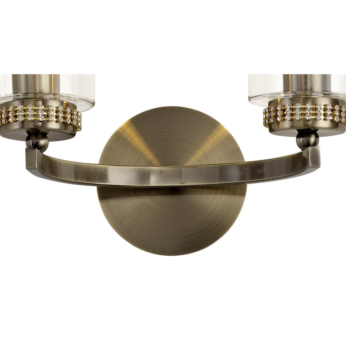 Antique Brass Wall Sconce with Clear Crystal Accents and Rocker Switch