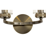 Antique Brass Wall Sconce with Clear Crystal Accents and Rocker Switch