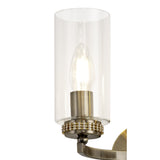 Antique Brass Wall Sconce with Clear Crystal Accents and Rocker Switch