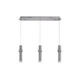 Polished Chrome Linear Pendant with Clear/Frosted Shades, 3 x 5W LED, 3000K Warm White, 3-Year Warranty