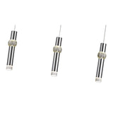 Polished Chrome Linear Pendant with Clear/Frosted Shades, 3 x 5W LED, 3000K Warm White, 3-Year Warranty