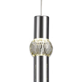 Polished Chrome Linear Pendant with Clear/Frosted Shades, 3 x 5W LED, 3000K Warm White, 3-Year Warranty