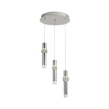 Elegant Triple Pendant Light in Polished Chrome with Clear/Frosted Shade, 3 x 5W LED, 3000K Warm White, 3-Year Warranty