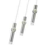 Elegant Triple Pendant Light in Polished Chrome with Clear/Frosted Shade, 3 x 5W LED, 3000K Warm White, 3-Year Warranty
