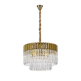 Elegant Brass & Glass 8-Light Pendant Chandelier