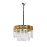 Elegant Brass & Glass 8-Light Pendant Chandelier