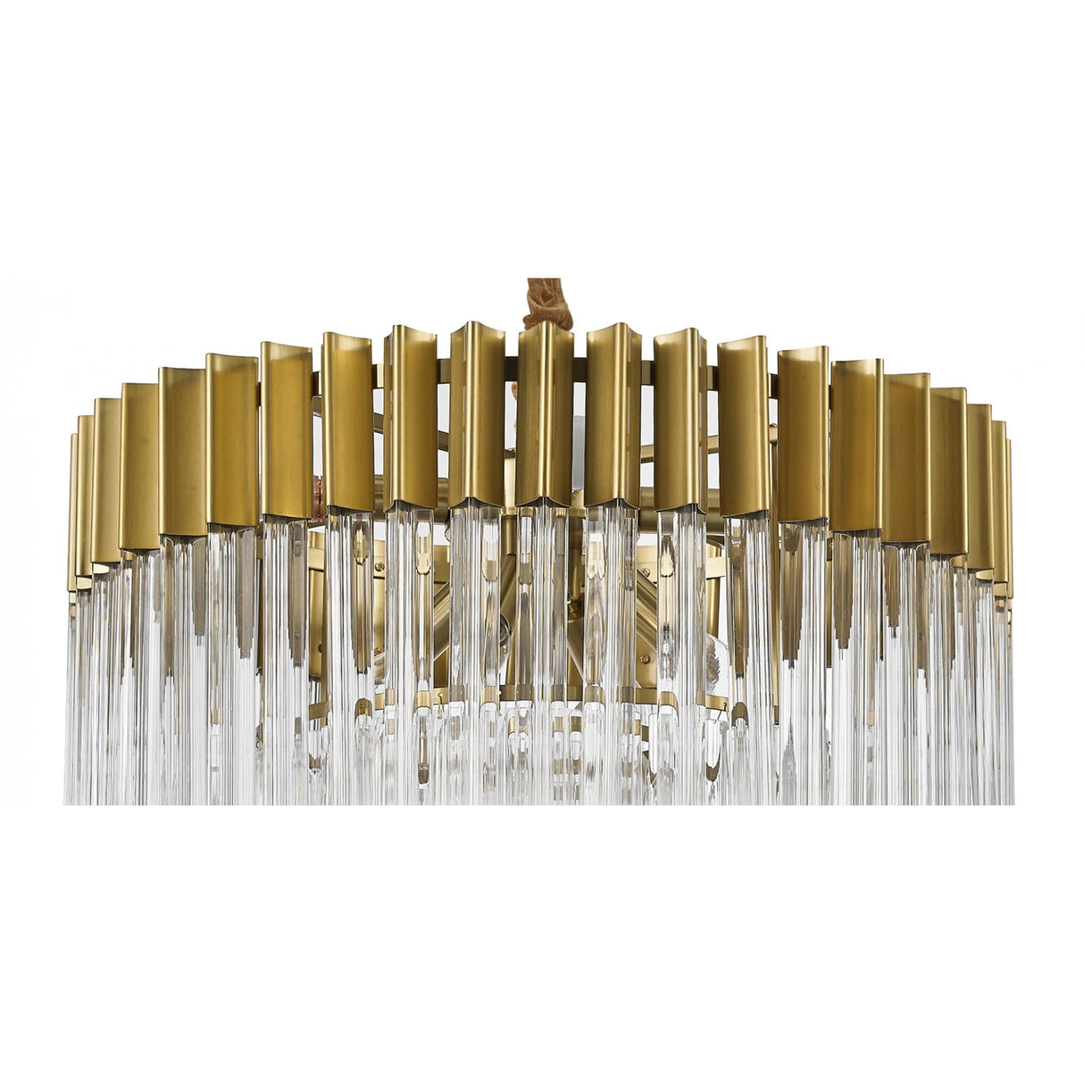 Elegant Brass & Glass 8-Light Pendant Chandelier