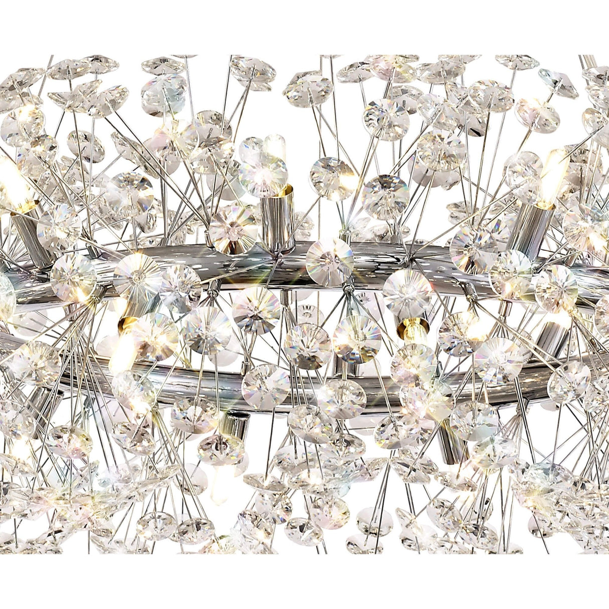 Radiant 20-Light K9 Crystal Pendant in Polished Chrome