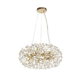 Glamourous 12-Light French Gold Crystal Pendant Chandelier