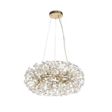 Glamourous 12-Light French Gold Crystal Pendant Chandelier