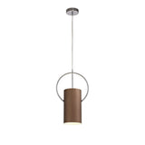 Modern Coffee & Polished Chrome Single Pendant Light, E27 Base
