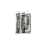 Polished Chrome Dual Light Wall Fixture with Clear Shades
