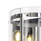 Polished Chrome Dual Light Wall Fixture with Clear Shades